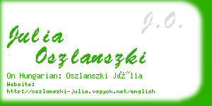 julia oszlanszki business card